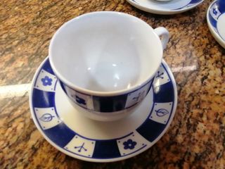 5 Tazas medianas café /cortado porcelana.