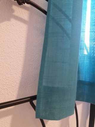 Cortinas tipo visillo azul turquesa nuevas