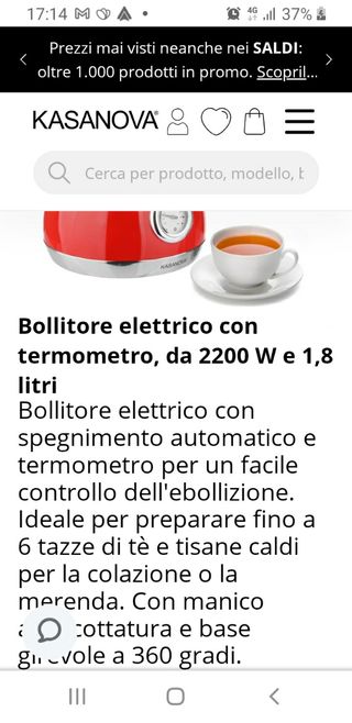 bollitore elettrico in acciaio inossidab kasanova