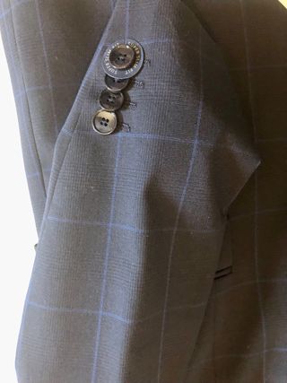 Traje azul marino cuadros Mango.