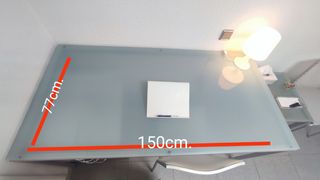 Mesa comedor o despacho cristal y metal