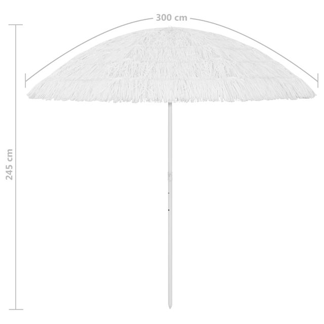 Ombrellone da Spiaggia Hawaii Bianco 300 cm
