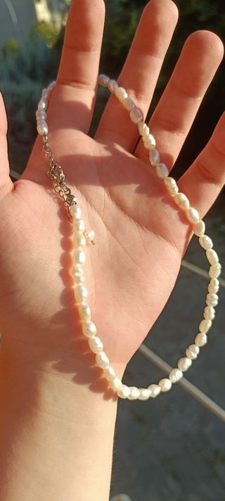 OFFERTA✨Girocollo regolabile inox perle di fiume