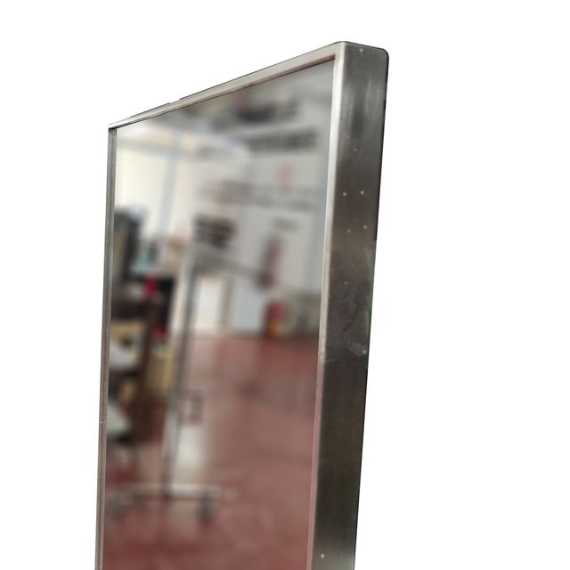 SPECCHIO 160X50, CORNICE IN ACCIAIO.