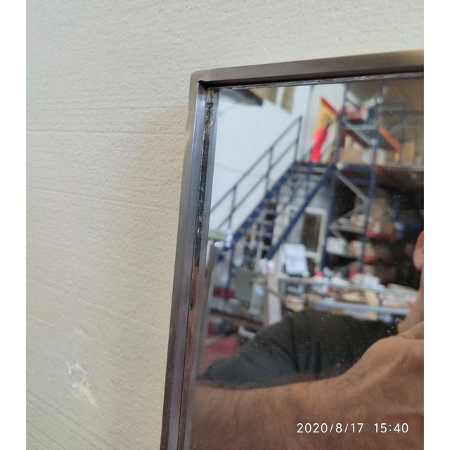 SPECCHIO 160X50, CORNICE IN ACCIAIO.