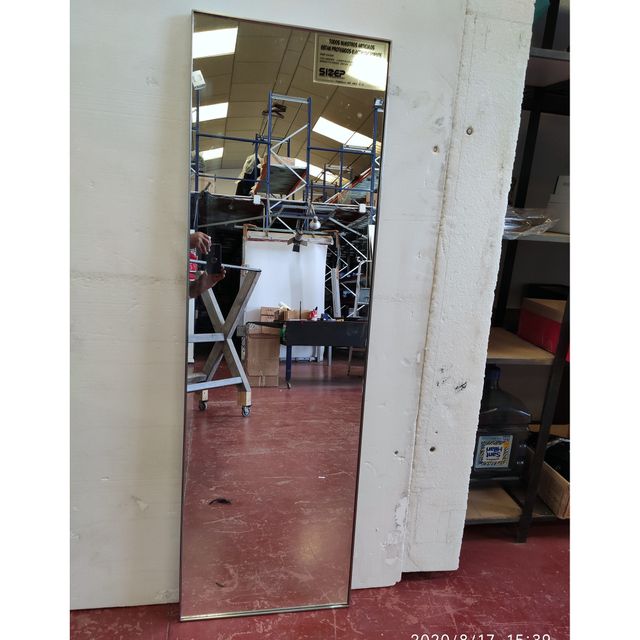 SPECCHIO 160X50, CORNICE IN ACCIAIO.
