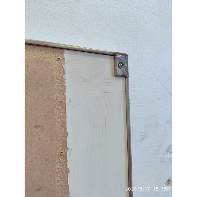 SPECCHIO 160X50, CORNICE IN ACCIAIO.