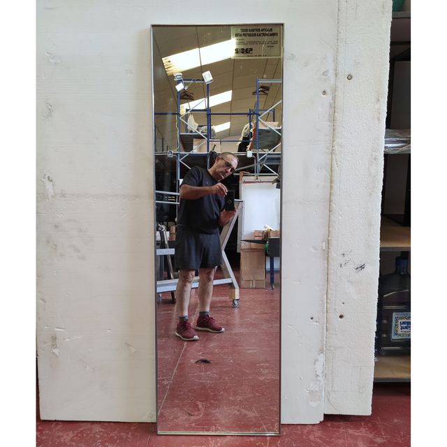 SPECCHIO 160X50, CORNICE IN ACCIAIO.