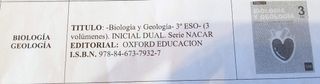Libros Biología y Geología 3° ESO