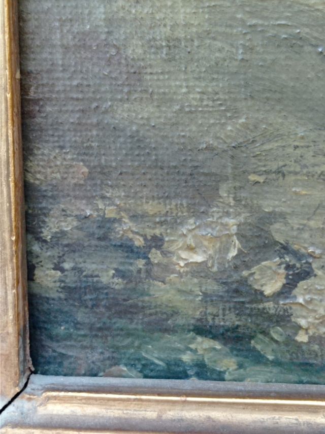 Antiguo cuadro pintura sobre cartón S. XIX