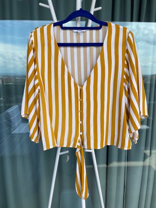 CAMISA DE RAYAS AMARILLAS Y BLANCAS