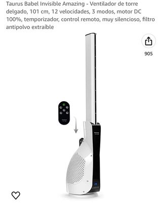 OFERTA!Ventilador de diseño Taurus BABEL Invisible