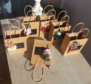 Pendientes aro con flor preservada azul