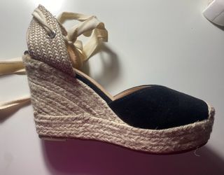 sandalias de esparto negras