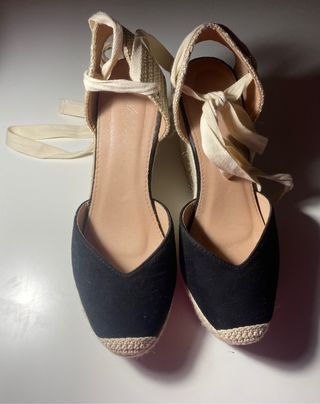 sandalias de esparto negras