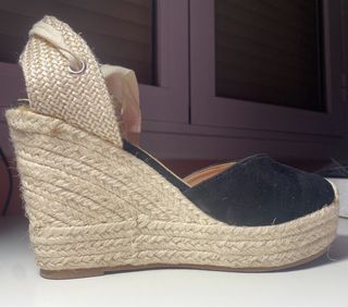 sandalias de esparto negras