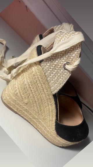 sandalias de esparto negras