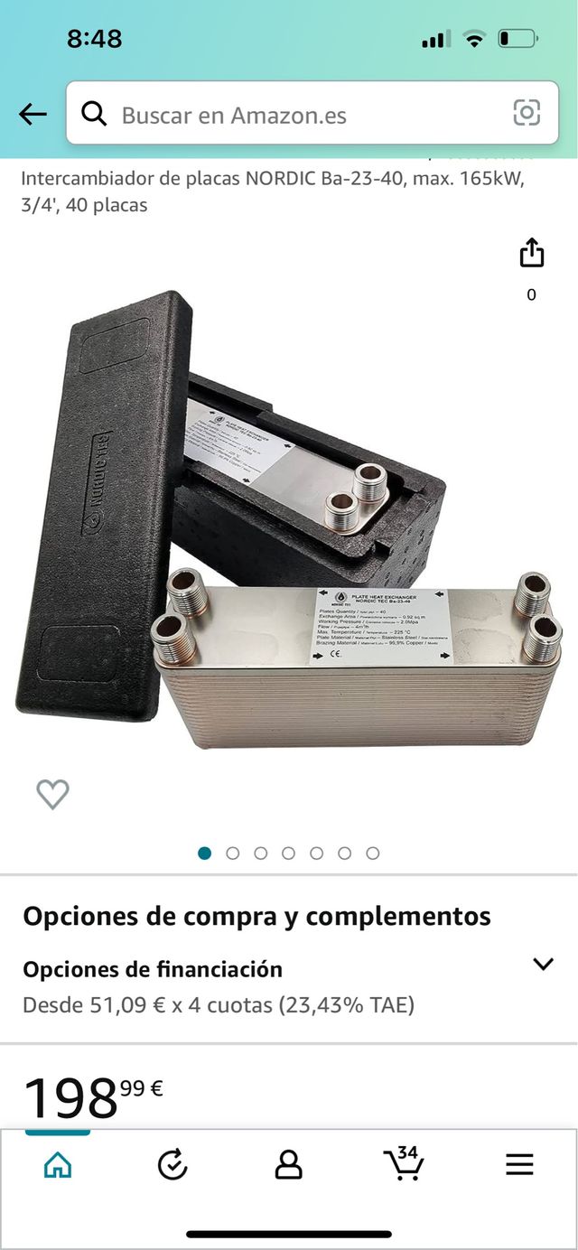 Intercambiador calor térmico NUEVO