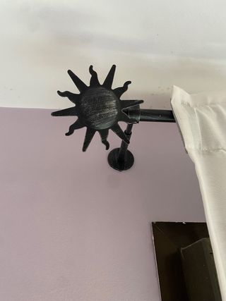 Barra de cortina, terminales, soportes y cortina