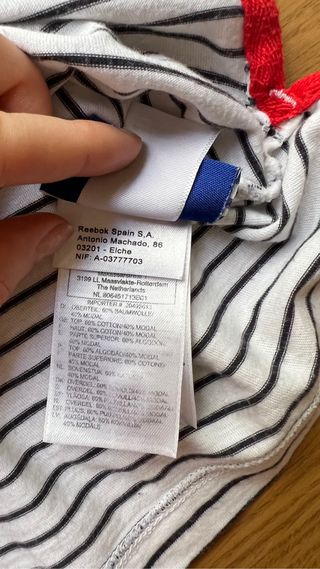 camiseta tirantes reebook marinera 1985