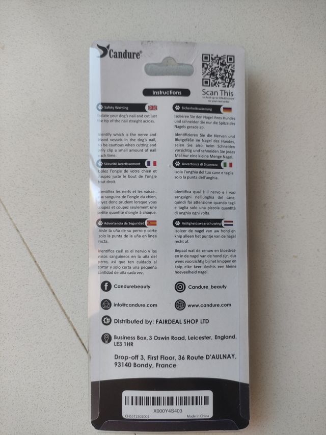 Cortauñas y lima para perro