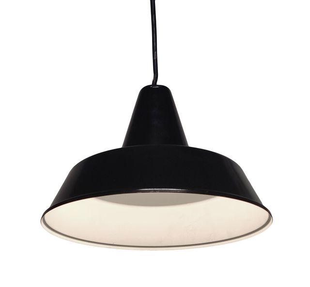 Lampada a sospensione in smalto nero
