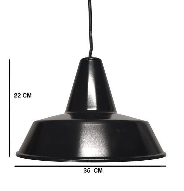 Lampada a sospensione in smalto nero