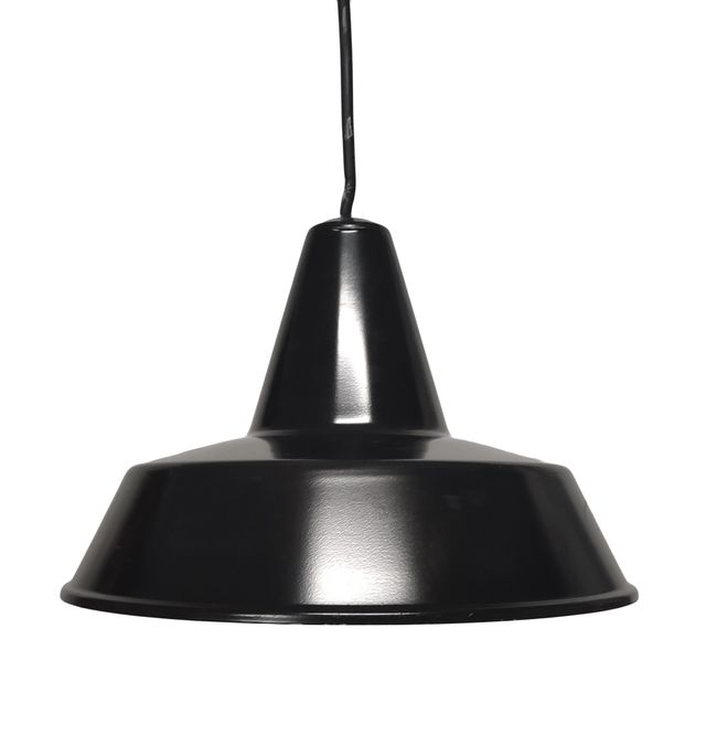 Lampada a sospensione in smalto nero