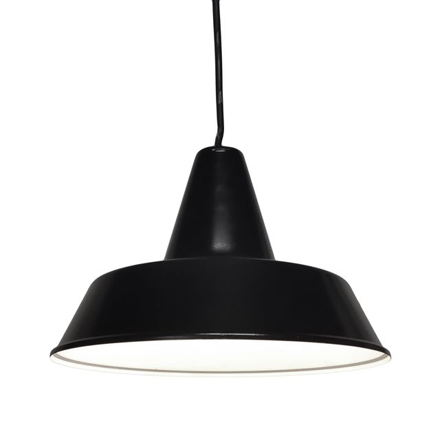 Lampada a sospensione in smalto nero