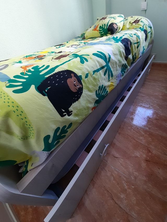 HABITACION INFANTIL CON ESTANTERÍA Y ARMARIO