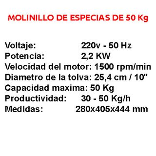 🔔 MOLINILLO DE ESPECIAS DE 50 Kg  🔔
