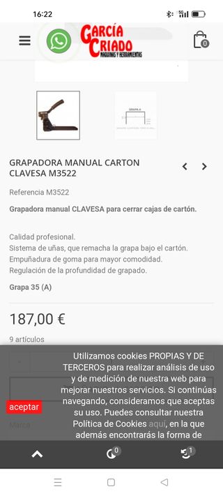 Grapadora Manual Cajas