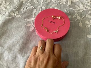 Collar+ pendientes+ anillo  oro 18 kt y diamantes