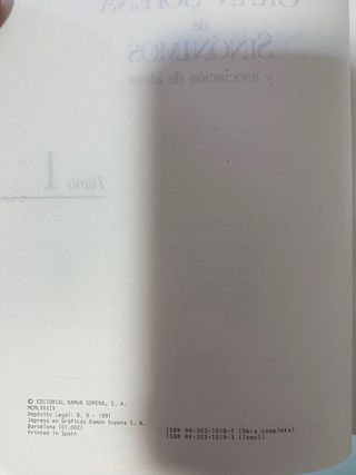 Gran Sopena de sinònimos y asociaciòn de ideas