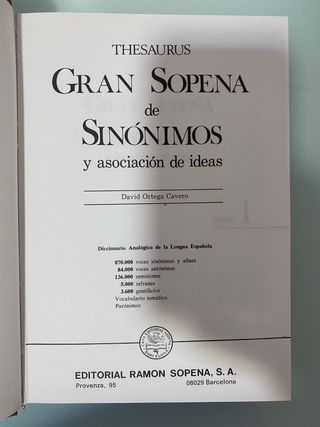 Gran Sopena de sinònimos y asociaciòn de ideas