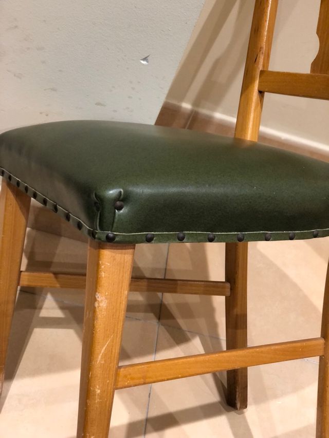 SILLA MADERA/PIEL VINTAGE