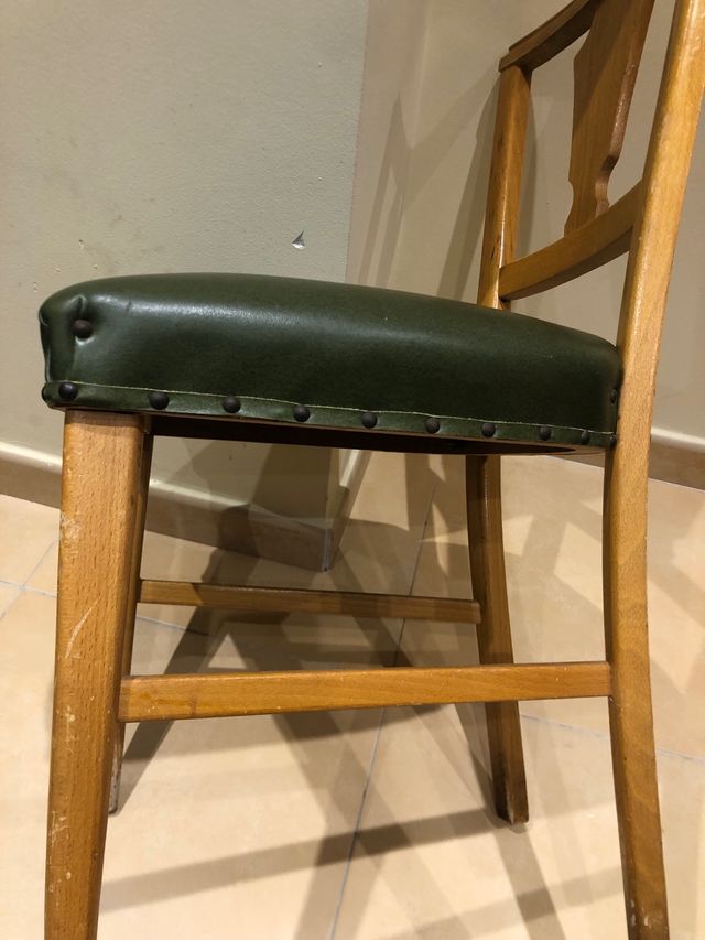 SILLA MADERA/PIEL VINTAGE