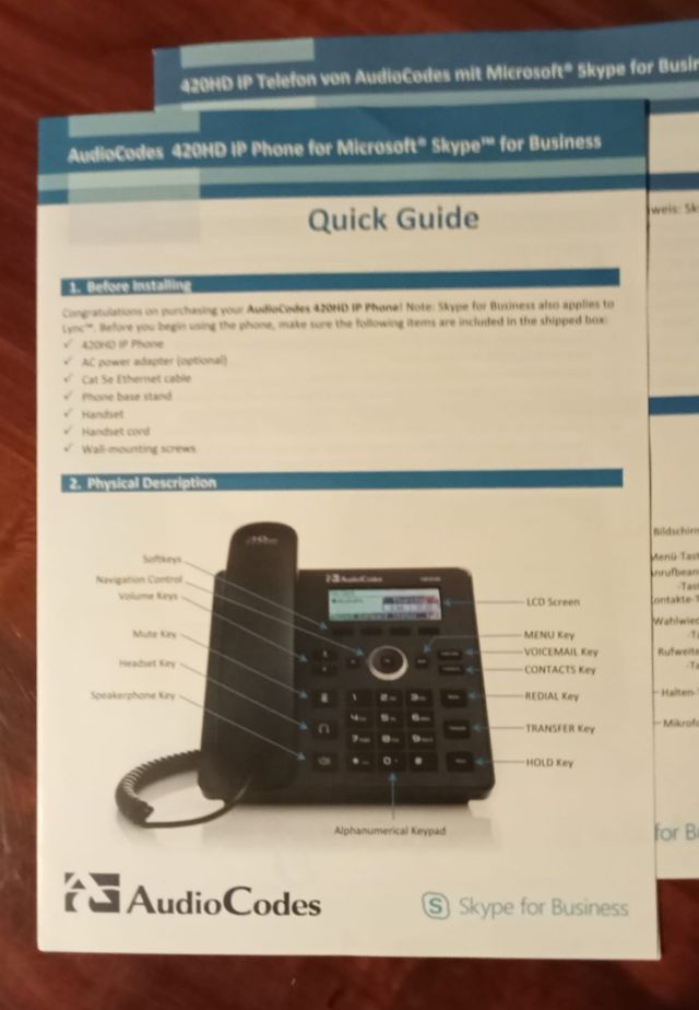 Teléfono IP audiocodes