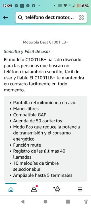 Teléfono inalámbrico Motorola