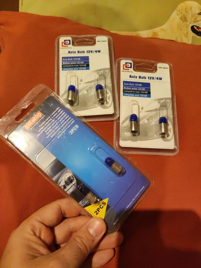 6 bombillas 12V/4W bayoneta azules