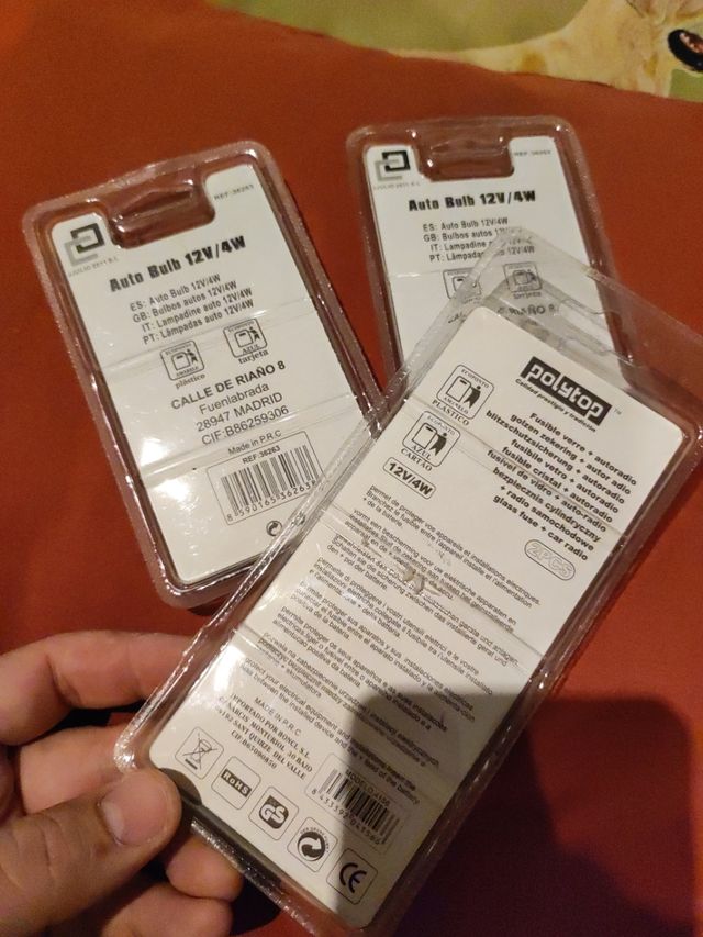 6 bombillas 12V/4W bayoneta azules