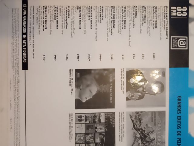 Vinílo Grandes Éxitos de Películas