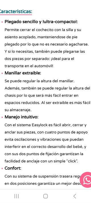 Cochecito bebecar  modelo V-pack