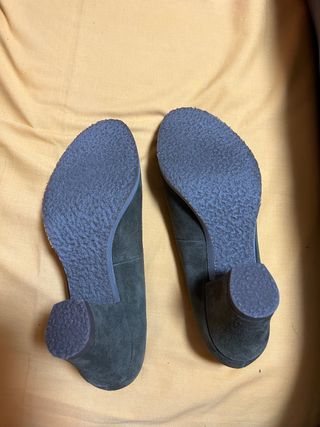 zapatos salon serraje verde oscuro hobby