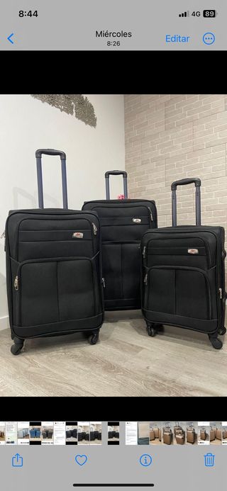 Set  de tres maletas nuevas de Tela