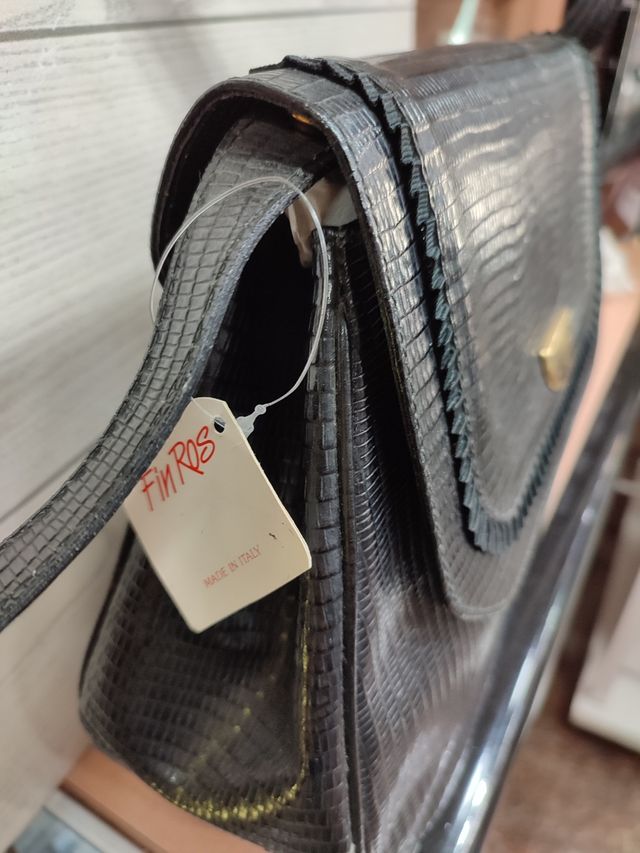 Borsa nera in pelle Fin Rose