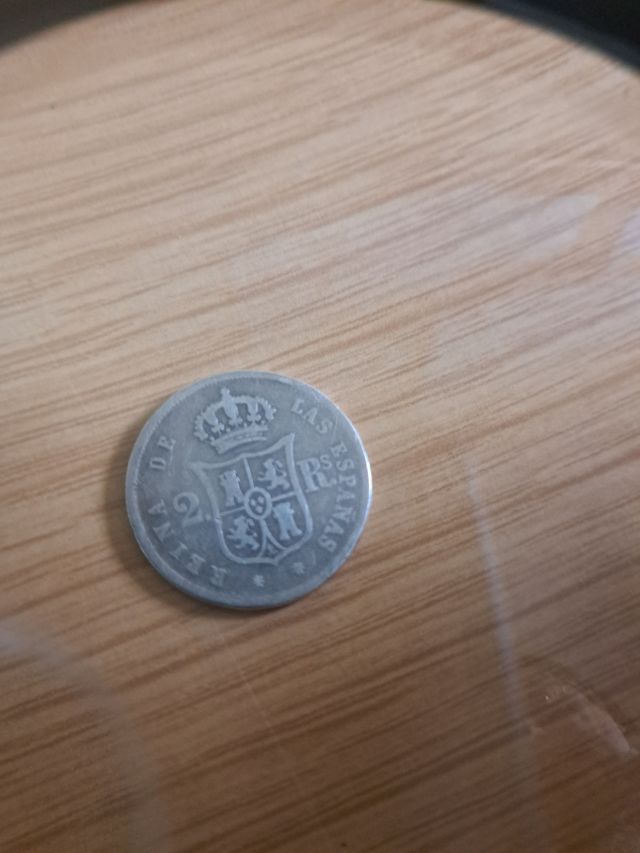 dos reales de plata de 1854 de Isabel II