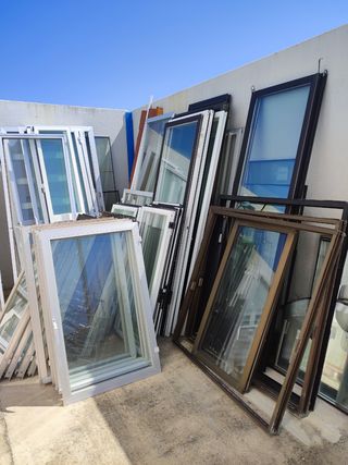 ventanas aluminio, madera, vidrios