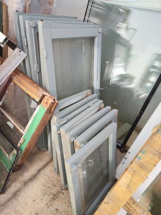 ventanas aluminio, madera, vidrios