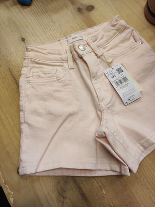 Short vaquero rosa palo